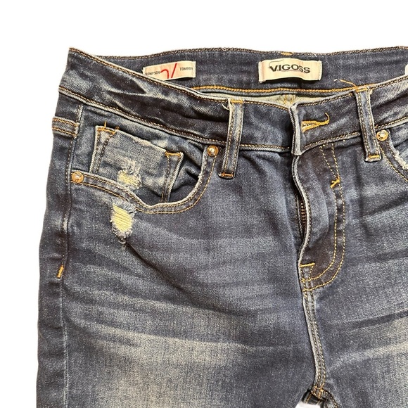 VIGOSS ~ Women's Dark Wash Distressed Denim Skinny Jeans size 27 - Picture 4 of 7